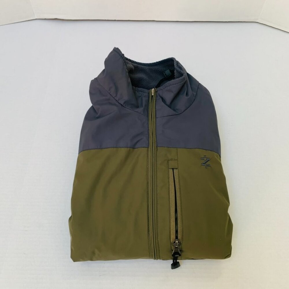 Mens Izod Performance Fleece Vest Size XL OliveGreen/Gray
